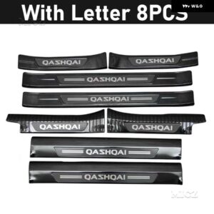 カーアクセサリー 日産 キャシュカイ J11 2016 2017 2018 ステンレス リア バンパー プロテクター シル トランク トレッドプレート トリム - Black brushed A