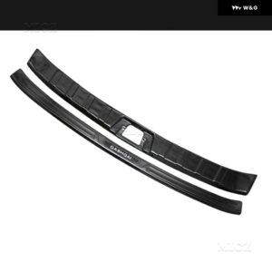 カーアクセサリー 日産 キャシュカイ J11 2016 2017 2018 ステンレス リア バンパー プロテクター シル トランク トレッドプレート トリム - Black brushed A