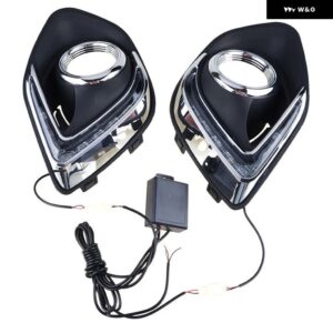 三菱 ASX 2013 2014 2015 LED DRL デイタイム ランニングライト デイタイム ランニングライト 防水 フォグランプ 1セット - WHITE