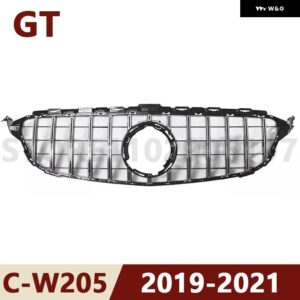 2015-2018 2019-2021 W205 C クラス メルセデス ベンツ C180 C200 C250 C300 C400 GT フロント バンパー グリル フード グリル カメラ ホール付き - 19-21 No Hole B
