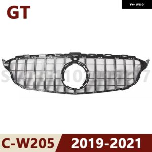 2015-2018 2019-2021 W205 C クラス メルセデス ベンツ C180 C200 C250 C300 C400 GT フロント バンパー グリル フード グリル カメラ ホール付き - 19-21 With Hole D