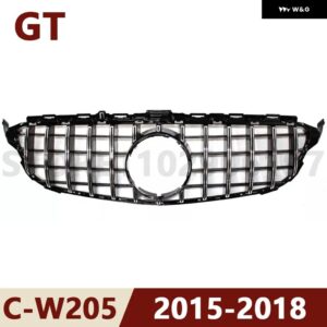 2015-2018 2019-2021 W205 C クラス メルセデス ベンツ C180 C200 C250 C300 C400 GT フロント バンパー グリル フード グリル カメラ ホール付き - 15-18 No Hole B