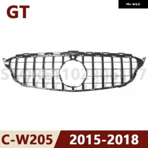 2015-2018 2019-2021 W205 C クラス メルセデス ベンツ C180 C200 C250 C300 C400 GT フロント バンパー グリル フード グリル カメラ ホール付き - 15-18 With Hole C