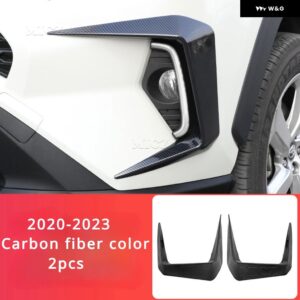トヨタ RAV4 XA50 2個 フロント フォグランプ アイブロウ アイリッドカバー トリム フォグライト ランプ プロテクター 2020 - 23 - Carbon fiber color