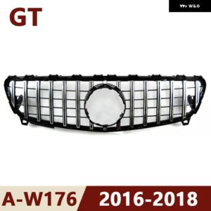 2013-2018 W176 A クラス メルセデス ベンツ A180 A200 A250 A45 AMG フロント バンパー メッシュ グリル GTR スタイル 2013 - 18 - 2016-2018 Silver