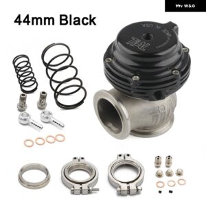 ウォータークーラー 44MM ウェイストゲート アウター ターボ フランジハードウェア付き MV-R 水冷 ロゴ付き 赤 青 黒 - black