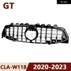 2020-2023 W118 CLA クラス メルセデス ベンツ CLA180 CLA200 CLA220 CLA250 CLA45 AMG GT アッパー バンパー フード メッシュフロント グリル グリル - W118 20-23 GT Silver