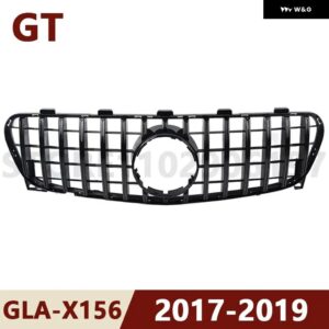 2017-2019 X156 GLA クラス メルセデス ベンツ GLA180 GLA200 GLA250 GLA45 GT シルバー ブラック アッパー バンパー フード メッシュフロント グリル - X156 17-19 GT Black
