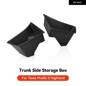 テスラ モデル3 ハイランド 2024 リア トランク 左側 収納 ボックス カバー 付き テールブートパーティション 収納 アクセサリー - M3 Highland 2pc