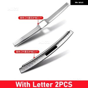 カーアクセサリー メルセデス ベンツ GLC300L/260L 2016-2022 リア バンパー プロテクター シル トランク トレッドプレート トリム バンパー - Silver Brushed A