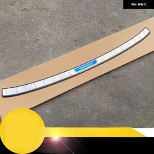 カーアクセサリー スタイリング 日産 キャシュカイ J12 2019 2020-2023 リア トランク バンパー プロテクター リア スカッフプレート リアドアシル - Silver Brushed B