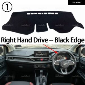 PERODUA AXIA A300 2023-2024 オート ダッシュボード カバー ダッシュマットボード パッド カーペットダッシュマット UVカットマット - Right Hand Black