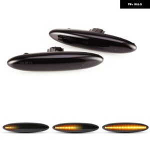 トヨタ ソアラ クルーガー ハイランダー マークX レクサス IS250 IS350 SC430 E350 LED サイドマーカーランプ フェンダー ウィンカー アンバー ライト - Smoked Dynamic Amber