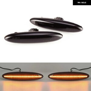 トヨタ ソアラ クルーガー ハイランダー マークX レクサス IS250 IS350 SC430 E350 LED サイドマーカーランプ フェンダー ウィンカー アンバー ライト - Smoked Normal Amber