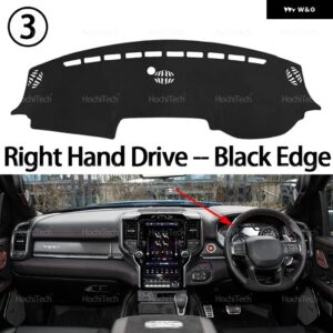 ダッシュボード カバー ダッシュボード マット カーペット パッド シェード ケープ ブランケット アクセサリー ダッジ ラム 1500 2500 3500 2019 2022 2023 - Right Hand Black