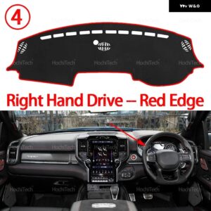 ダッシュボード カバー ダッシュボード マット カーペット パッド シェード ケープ ブランケット アクセサリー ダッジ ラム 1500 2500 3500 2019 2022 2023 - Right Hand Red Edge