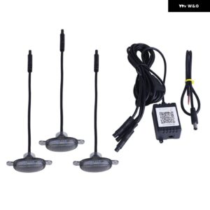 12V 汎用 フロント グリル LEDライトRGBマルチカラーBLUETOOTHアプリ コントロール グラデーション音楽モードピックアップオフロードSUV - 3pcs