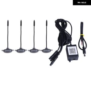 12V 汎用 フロント グリル LEDライトRGBマルチカラーBLUETOOTHアプリ コントロール グラデーション音楽モードピックアップオフロードSUV - 4PCs