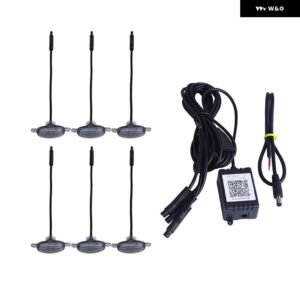 12V 汎用 フロント グリル LEDライトRGBマルチカラーBLUETOOTHアプリ コントロール グラデーション音楽モードピックアップオフロードSUV - 6pcs