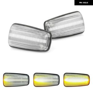 プジョー 106 306 406 806 エキスパート シトロエン ベルリンゴ ジャンピー サクソ XM ZX フィアット スクード ユリス LED サイドマーカーランプ フェンダー - Clear Dynamic Amber