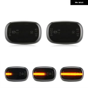 トヨタ ハイラックス カリーナ セリカ カローラ MR2 RAV4 プリウス ピクニック ヤリス レクサス GS300 RX LED サイドマーカーランプ フェンダー - Smoked Dynamic Amber