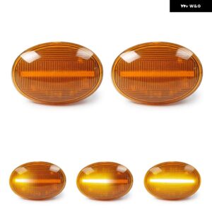 MINI COOPER R55 R56 R57 R58 R59 クリアスモークイエローレンズ LEDサイドマーカーランプ フェンダーウィンカー ダイナミック アンバー ライト - Yellow Dynamic Amber