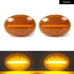 MINI COOPER R55 R56 R57 R58 R59 クリアスモークイエローレンズ LEDサイドマーカーランプ フェンダーウィンカー ダイナミック アンバー ライト - Yellow Normal Amber