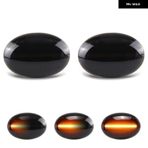 MINI COOPER R55 R56 R57 R58 R59 クリアスモークイエローレンズ LEDサイドマーカーランプ フェンダーウィンカー ダイナミック アンバー ライト - Smoked Dynamic Amber