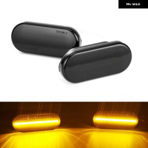 フォード C-MAX フィエスタ フォーカス フュージョン ギャラクシー クリアスモークレンズ LED サイドマーカーランプ フェンダー ウィンカー ダイナミック ア - Smoked Normal Amber