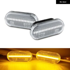 フォード C-MAX フィエスタ フォーカス フュージョン ギャラクシー クリアスモークレンズ LED サイドマーカーランプ フェンダー ウィンカー ダイナミック ア - Clear Normal Amber