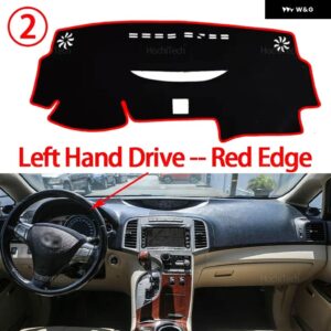 トヨタ ヴェンザ AV10 2009-2015 滑り止めマット ダッシュボード カバー パッド サンシェード ダッシュマットカーペットカーアクセサリー 2011 - 14 - Left Hand Red Edge
