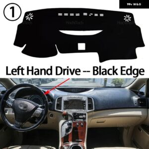 トヨタ ヴェンザ AV10 2009-2015 滑り止めマット ダッシュボード カバー パッド サンシェード ダッシュマットカーペットカーアクセサリー 2011 - 14 - Left Hand Black