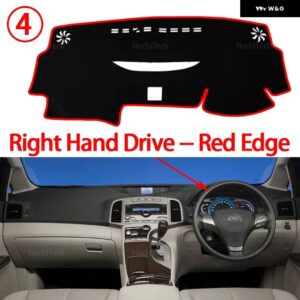 トヨタ ヴェンザ AV10 2009-2015 滑り止めマット ダッシュボード カバー パッド サンシェード ダッシュマットカーペットカーアクセサリー 2011 - 14 - Right Hand Red Edge
