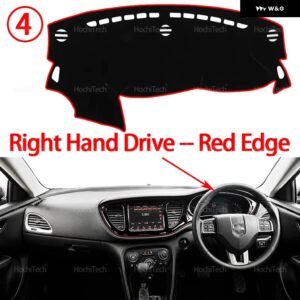 ダッシュボード カバー ダッジ ダート PF 2013 - 16 ライト パッド 計器プラットフォームカバー マット カーペットアクセサリー - Right Hand Red Edge