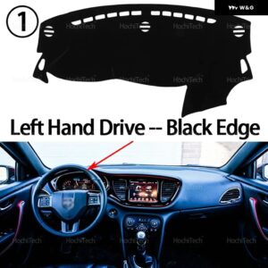 ダッシュボード カバー ダッジ ダート PF 2013 - 16 ライト パッド 計器プラットフォームカバー マット カーペットアクセサリー - Left Hand Black