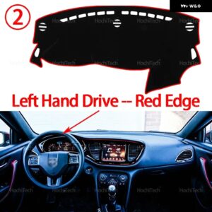 ダッシュボード カバー ダッジ ダート PF 2013 - 16 ライト パッド 計器プラットフォームカバー マット カーペットアクセサリー - Left Hand Red Edge