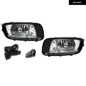 三菱 パジェロ V73 V75 V76 V77 V78 2000-2003 フロント バンパー フォグランプ ブラック ヘッドライト DRL ドライビングライト ケーブル スイッチ付き - 1 Set