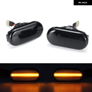 日産 350Z マイクラ ナバラ ノート キューブ ティーダ パスファインダー キャシュカイ LED サイドマーカーランプ フェンダー ウィンカー ダイナミック アン - Smoked Normal Amber