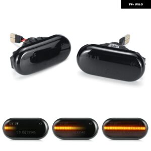 日産 350Z マイクラ ナバラ ノート キューブ ティーダ パスファインダー キャシュカイ LED サイドマーカーランプ フェンダー ウィンカー ダイナミック アン - Smoked Dynamic Amber