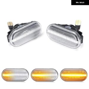 日産 350Z マイクラ ナバラ ノート キューブ ティーダ パスファインダー キャシュカイ LED サイドマーカーランプ フェンダー ウィンカー ダイナミック アン - Clear Dynamic Amber