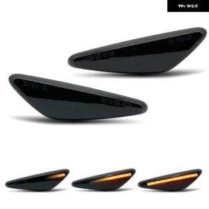 マツダ 6 アテンザ マツダ 5 プレマシー MX-5 RX-8 日産 ラフェスタ フィアット 124 スパイダー LED サイドマーカーランプ アンバー サイドフェンダー - Smoked Dynamic Amber