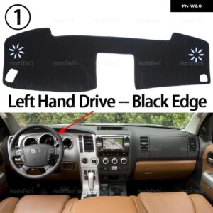 トヨタ タンドラ 2007-2013 トヨタ セコイア 2008-2017 車用 ダッシュボード カバー ダッシュマット サンシェード 滑り止め パッド 内装アクセサリー - Left Hand Black