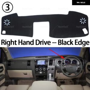 トヨタ タンドラ 2007-2013 トヨタ セコイア 2008-2017 車用 ダッシュボード カバー ダッシュマット サンシェード 滑り止め パッド 内装アクセサリー - Right Hand Black