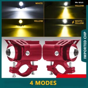 バイク 用 ヘッドライト 補助 フォグランプ バイク 用 超高輝度 80W 4モード 3570チップ LEDスポットライトランプ - 2PCS Type B