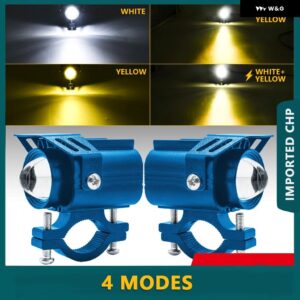 バイク 用 ヘッドライト 補助 フォグランプ バイク 用 超高輝度 80W 4モード 3570チップ LEDスポットライトランプ - 2PCS Type D