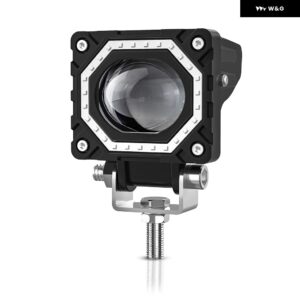 補助 バイク エンジェルアイズ DRLスポットライトドライビングハイ/ロー フォグランプ LEDライトハウス超高輝度120W 6000K 12V 24V - 1 pcs