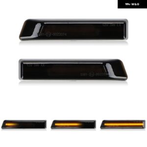 BMW E36 3シリーズ 316I 318I 318IS 323I 325I 328I M3 1997-1999 E53 X5 1999-2006 LEDサイドマーカーランプ アンバー フェンダーウィンカー - Smoked Dynamic Amber