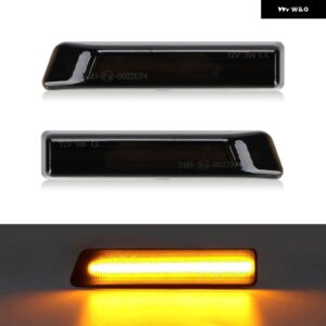 BMW E36 3シリーズ 316I 318I 318IS 323I 325I 328I M3 1997-1999 E53 X5 1999-2006 LEDサイドマーカーランプ アンバー フェンダーウィンカー - Smoked Normal Amber