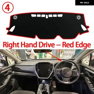 スバル クロストレック インプレッサ GU 2023-2025 カー ダッシュボード カバー 光を避ける パッド 計器プラットフォームカバー マット - Right Hand Red Edge
