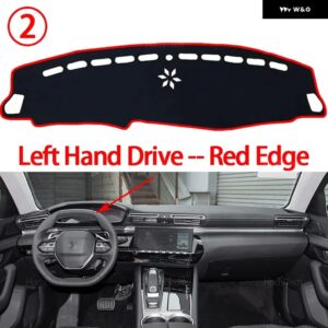 プジョー 508 R83 プレフェイスリフト 2019-2023 車用 ダッシュボード カバー 光を避ける パッド 計器盤カバー マット カーペットアクセサリー - Left Hand Red Edge